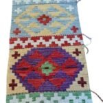 Multi-Color Geometric Handwoven Afghan Wool Runner – 2 × 7 Ft